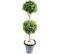 Plante artificielle haute gamme Spécial extérieur / Buis tige double boule - Dim : H.140 x D.40 cm