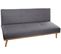 Banquette 3 Places, Canapé-lit En Tissu Polyester Gris Foncé Avec Pieds En Pin