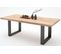 Table À Manger En Chêne Sauvage Massif/anthracite - L.180 X H.76 X P.100 Cm