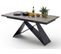 Table À Manger Extensible En Métal Noir Mat Et Surface Céramique Anthracite