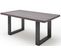 Table À Manger En Chêne Massif Teinté Vielli Laqué/anthracite - L.200 X H.76 X P.100 Cm