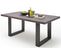 Table À Manger En Chêne Massif Teinté Vielli Laqué/anthracite - L220 X H76 X P100 Cm