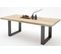 Table À Manger En Chêne Sauvage Massif/anthracite - L240 X H76 X P100 Cm