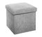 Pouf Coloris Gris En Velours - L. 38 X L. 38 X H. 38 Cm