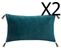 Lot De 2 Coussins En Polyester Coloris Bleu Canard - L. 50 X L. 30 Cm