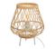 Lampe Trepied Coloris Beige En Bambou - D. 27 X H. 31 Cm