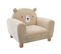 Fauteuil Oreilles Ours Coloris Beige - L. 52 X L. 44 X H. 43 Cm