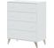 Commode Avec 4 Tiroirs Coloris Blanc Artic - Hauteur 95 X Longueur 77,5 X Profondeur 40 Cm