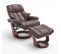 Fauteuil Relax En Cuir Coloris Marron / Noyer - 97 X 110 X 92 Cm -pegane-