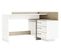 Bureau D’angle En Bois Coloris Chêne Brosse/blanc Mat - 128,5 X 83,2 X 105,7 Cm