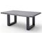 Table Basse Simple En Bois D'acacia Massif Laqué Gris / Anthracite.