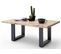 Table Basse En Bois D'acacia Massif Naturel Et Métal Anthracite - L.110 X H.45 X P.70 Cm