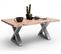 Table Basse En Bois D'acacia Massif Naturel Et Acier Inoxydable X - L.110 X H.45 X P.70 Cm