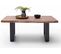 Table Basse En Bois D'acacia Massif Noyer Et Acier Anthracite - L.110 X H.45 X P.70 Cm