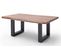 Table Basse En Bois D'acacia Massif Noyer Et Acier Anthracite - L.110 X H.45 X P.70 Cm