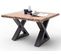 Table Basse En Bois D'acacia Massif Naturel / Acier Anthracite - L.75 X H.45 X P.75 Cm