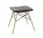 Tabouret Coloris Hêtre-gris-noir En Acier - L 48 X P 40 X H 47 Cm