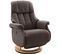 Fauteuil Relax / Fauteuil Rotatif En Cuir Coloris Marron - L.77 X H.111 X P.86 Cm