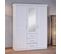 Armoire De Rangement En Pin Massif Coloris Blanc - L.140 X H.190 X P.55 Cm