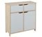 Commode En Pin Massif Clair Et Blanc - L.80 X H.80 X P.40 Cm