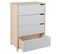 Commode En  Pin Massif Naturel Et Blanc - L.80 X H.102 X P.40 Cm