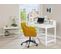 Bureau D'enfant En Pin Massif Vernis Blanc - L.110 X H.76/91 X P.69 Cm