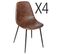 Lot De 4 Chaises Coloris Marron En Polyuréthane - Longueur 52,5 X Profondeur 43,5 X Hauteur 82 Cm