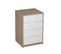 Commode Meuble De Rangement Coloris Chêne / Blanc - Longueur 50 X Hauteur 73.4 X Profondeur 45 Cm