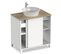 Meuble Vasque 2 Portes Coloris Blanc / Cambrian - H. 94 X L. 81 X P. 50 Cm