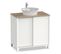 Meuble Vasque 2 Portes Coloris Blanc / Cambrian - H. 94 X L. 81 X P. 50 Cm