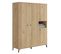 Armoire Placard / Meuble De Rangement Coloris Chêne Doré - H. 200 X L. 150 X P. 55 Cm