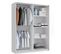 Armoire Placard / Meuble De Rangement Coloris Blanc - H. 200 X L. 150 X P. 62 cm