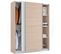 Armoire Placard / Meuble De Rangement Coloris Effet Bois / Blanc - H. 200 X L. 150 X P. 62 Cm
