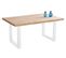 Table À Manger En Bois Coloris Chêne Nordique / Pieds Blanc - L. 160 X P. 100 X H. 75 Cm