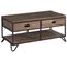 Table Basse En Bois Coloris Chêne Américain / Pieds Noir - L. 150 X P. 46 X H. 75 Cm