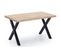 Table À Manger En Bois Coloris Chêne / Pieds Noir - Longueur 140 X Profondeur 80 X Hauteur 76 Cm