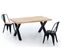 Table À Manger En Bois Coloris Chêne / Pieds Noir - Longueur 160 X Profondeur 90 X Hauteur 76 Cm