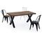 Table À Manger En Bois Coloris Chêne Américain / Pieds Noir -l. 160 X P. 90 X H. 76 Cm