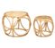 Lot De 2 Tables D'appoint En Rotin Coloris Beige