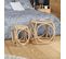 Lot De 2 Tables D'appoint En Rotin Coloris Beige