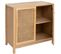 Buffet En Bois Et Cannage Rotin Coloris Beige - L. 100 X P. 45 X H. 89,5 Cm