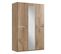 Armoire Placard Meuble De Rangement Coloris Imitation Chêne Poutre/chrome Brillant