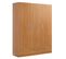 Armoire / Placard De Rangement De 3 Portes + 2 Tiroirs Coloris Merisier - L. 152 X P. 51 X H. 200 Cm