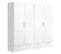 Armoire / Placard De Rangement De 4 Portes + 2 Tiroirs Coloris Blanc - L. 202 X P. 51 X H. 200 Cm