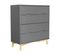 Commode / Meuble De Rangement De 4 Tiroirs Coloris Gris Anthracite - L. 80 X P. 35 X H. 89 Cm