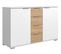 Commode/meuble De Rangement Coloris Blanc/imitation Chêne Artisan - L. 130 X H. 90 X P. 41 Cm