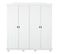 Armoire Placard Meuble De Rangement Coloris Blanc - Longueur 197 X Largeur 60 X Hauteur 198 Cm