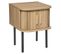 Table De Chevet En Bois Coloris Beige - Longueur 40 X Profondeur 40 X Hauteur 53 Cm