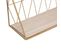 Étagère Murale Filaire En Bois / Fer Coloris Doré - Longueur 48 X Profondeur 12 X Hauteur 20 Cm