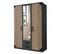 Armoire Placard Meuble De Rangement 2 Portes coloris Graphite/imitation Chêne